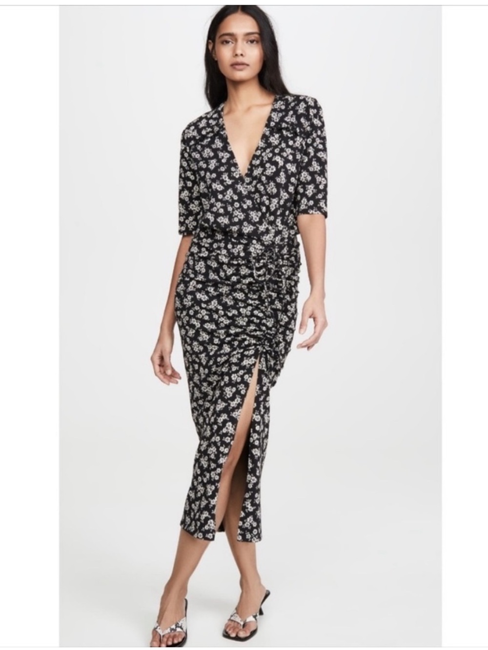 Veronica Beard Mariposa dress In Black and White Floral Size Small - Picture 2 of 16